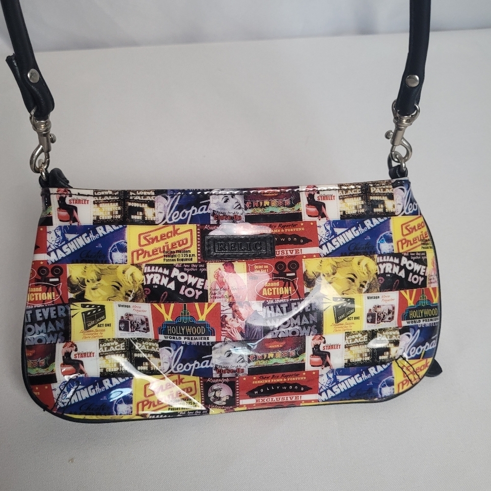 NWOT Relic By Fossil Hollywood Movie Poster Small Crossbody Bag Built In Wallet